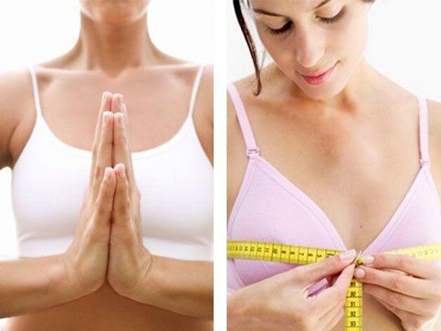 Unha nena mide o volume do seu peito despois de facer o exercicio.
